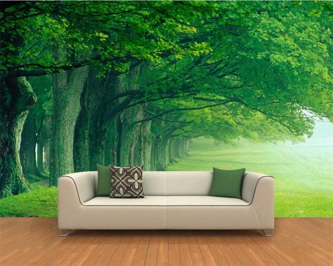 Panaflex Design, 3d Wallpaper For Walls, Mural 3d, 3d Wall Murals, Large Mural, Baby Wallpaper, Custom Murals, Living Room Green, Tree Wallpaper