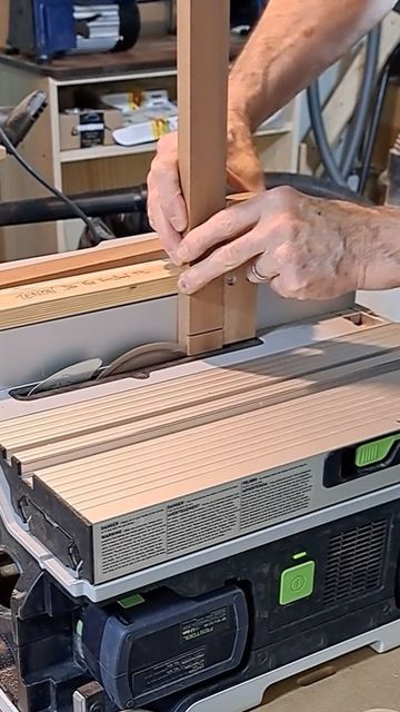 Canadian Woodworking & Home Improvement on Instagram: "This little shop-made jig makes it safe and easy to cut tenons on the Festool CSC SYS 50. #festool #festoolcordless #jig #woodworkingshop #diy #wood" Woodworking, Woodworking Shop, Home Improvement, Wood, Canadian Woodworking, January 3, Diy Wood, 50 %, On Instagram