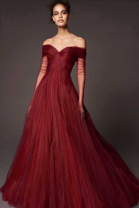 Tulle Ball Gown, Red Dresses, Vestidos Prom, Long Red, Zac Posen, Couture Gowns, Fashion Weeks, Harpers Bazaar, Gorgeous Gowns