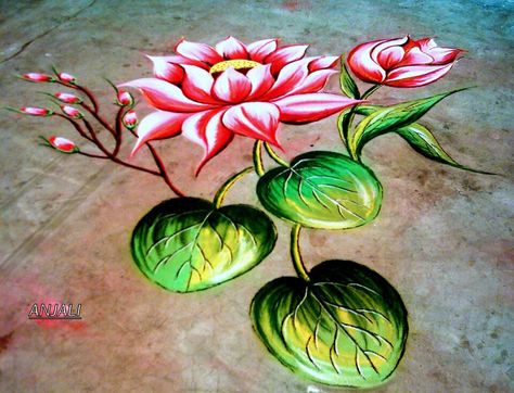 Lotus Rangoli Poster, Rangoli Competition, 3d Rangoli, Colour Rangoli, Diwali Ideas, Rangoli Designs For Competition, Poster Rangoli, Lotus Rangoli, Goddess Laxmi