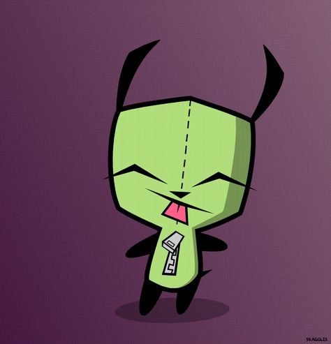 Gif Wallpaper, Invader Zim, Cartoon Character, Gif, Purple, Green, Black