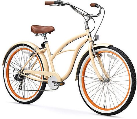 Cream Seven-Speed Beach Cruiser Bicycle Bici Retro, Beach Cruiser Bicycle, Beach Cruisers, Beach Cruiser Bike, Build A Bike, Beach Cruiser Bikes, Cruiser Bicycle, Urban Commuter, Bicycle Maintenance