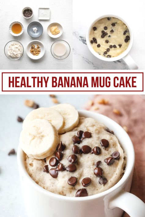 Mug Cakes Healthy, Banana Bread Mug, Banana Mug Cake, Meatless Dinners, Mug Cake Healthy, Protein Mug Cakes, Banana Dessert Recipes, Yummy Deserts, Holiday Dishes