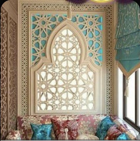 Dekorasi Maroko, Arabian Decor, Jaali Design, Indian Room Decor, Courtyard Design, Moroccan Interiors, Islamic Patterns, Arabesque Pattern, Mirror Design Wall