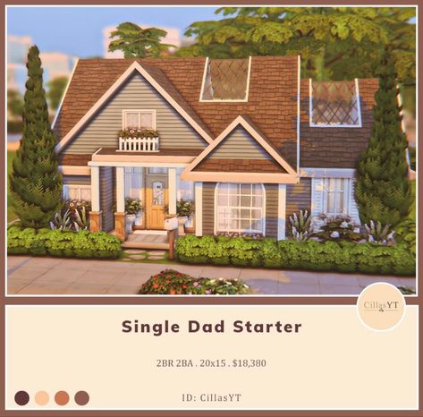 Sims 4 Base Game House, Sims 4 Starter Home, Sims4 Builds, Sims 2 House, Sims 4 Houses Layout, The Sims 4 Lots, Sims 4 Challenges, Little House Plans, Sims 4 House Plans