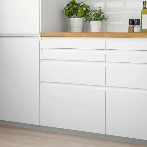 VOXTORP Drawer front - matt white white - IKEA Voxtorp Ikea, Kitchen Cupboard Doors, Stylish Doors, Integrated Handles, Ideas Hogar, Ikea Family, Luxury Kitchens, Kitchen Cupboards, Design Minimalista