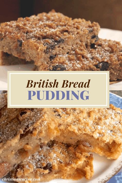 British Bread Pudding is different from Bread and Butter Pudding, which is also a British creation. Read on to learn about what sets them apart. #breadpudding #breadandbutter #pudding #british #recipe British Bread Pudding Recipe, British Bread Pudding, School Puddings British, English Bread Pudding Recipe, English Bread Pudding, School Puddings, British Bread, English Baking, Bread Pudding Recipe Easy