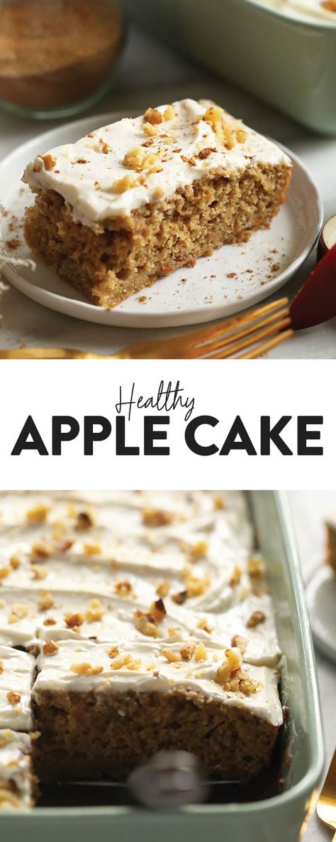 Apple Cake With Cream Cheese, Apple Recipes Easy Healthy, Healthy Apple Cake, Healthy Apple Desserts, Healthy Cream Cheese, Baked Apple Dessert, Apple Spice Cake, Plat Vegan, Apple Cake Recipe