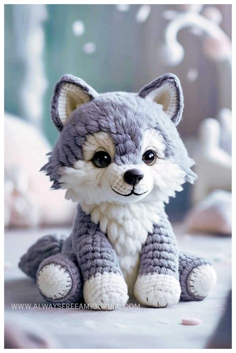 Amigurumi Wolf Free Crochet Pattern Crochet Amigurumi Plushies Free Pattern, Easy Crochet Animals Free, Free Crochet Bear Patterns, Husky Crochet Pattern Free, Crochet Stuffy Free Pattern, Crocheted Animals Free Patterns, Wolf Crochet Pattern Free, Small Crochet Patterns Free, Cute Crochet Animals Free Pattern