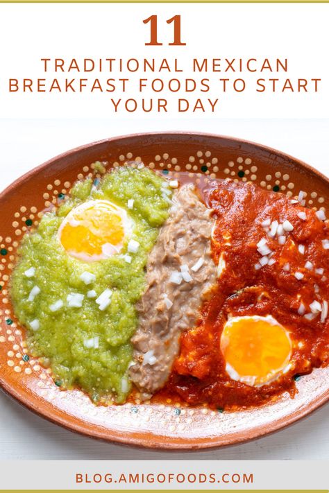 Translated as “Divorced Eggs”, Huevos Divorciados are for those who can’t decide between salsa rojo and salsa verde. This classic Mexican breakfast features both topped on fried eggs and separated by refried beans. This playful breakfast dish is not only tasty but visually appetizing as well. #mexicanfood #mexico #breakfast #recipes #amigofoods #eggs Mexican Breakfast Authentic, Mexican Eggs And Beans, Divorced Eggs Mexican Breakfast, Breakfast Refried Beans, Refried Beans And Eggs, Breakfast Mexican Casserole, Refried Beans Breakfast Ideas, Mexican Eggs Recipes, Mexican Baked Eggs