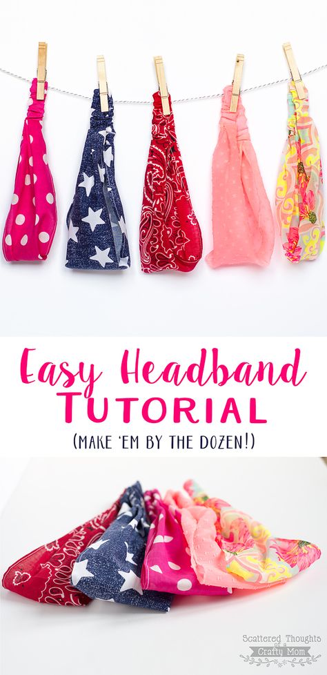 Skirt Diy, Headband Tutorial, Fabric Headbands, Crafty Moms, Elastic Headband, Diy Headband, Sewing Projects For Beginners, Elastic Headbands, Diy Couture