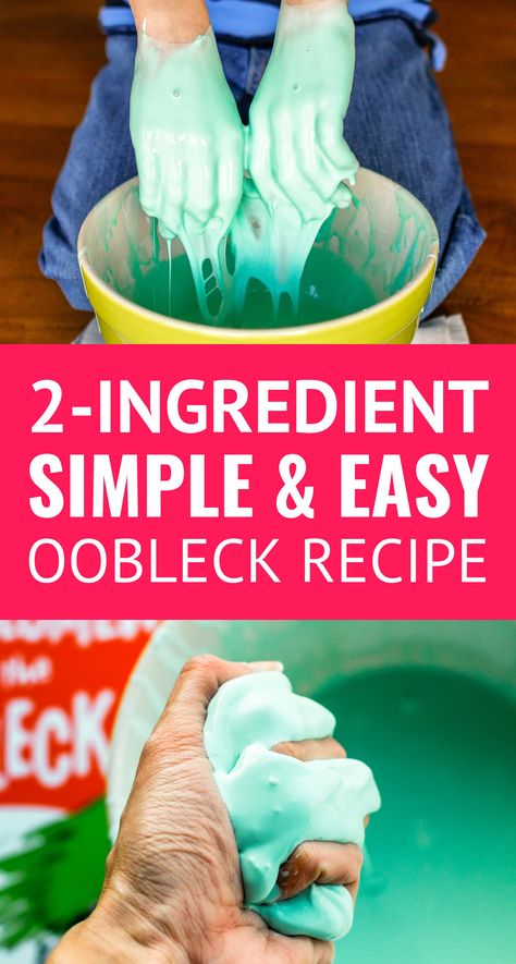 How To Make Oobleck -- if you've ever wanted to learn how to make oobleck at home, à la Bartholomew and the Oobleck by Dr. Seuss, this oobleck recipe tutorial is for you... Super inexpensive and a fun kitchen science experiment! | oobleck recipe | oobleck experiment | diy oobleck | oobleck craft | oobleck slime | what is oobleck #oobleck #seuss #drseuss #drseusscrafts #slime #diyslime #craftsforkids #howtomakeslime #slimerecipe #slimeforkids #slimeeasy #easyslime Diy Oobleck, Oobleck Experiment, Oobleck Recipe, How To Make Oobleck, Bartholomew And The Oobleck, Kitchen Science Experiments, Dr Seuss Crafts, Timmy Time, Kitchen Science