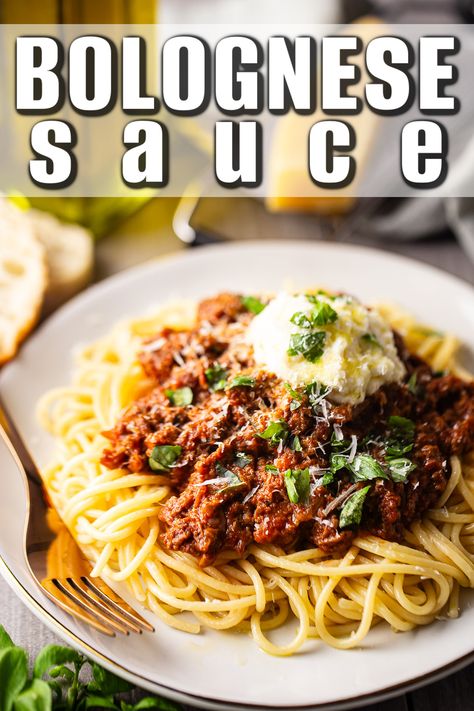 This easy Bolognese sauce is one of our favorite meals. Tons of veggies and meat, with a robust, savory flavor. We eat it over spaghetti, polenta, or gnocchi and it's so good! Bolognaise Sauce Recipe, Italian Bolognese Sauce, Easy Bolognese Sauce, Authentic Bolognese Sauce, Authentic Bolognese, How To Make Bolognese, Easy Bolognese, Italian Bolognese, Bolognese Spaghetti