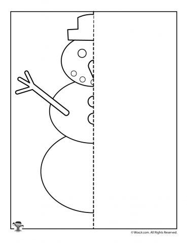 Christmas Mirror Drawing Worksheets | Woo! Jr. Kids Activities Finish Drawing The Picture, January Printables Free For Kids, Preschool Snowmen, Snowman Worksheet, Finish The Drawing Worksheets, Winter Mirror, Drawing Activities For Kids, Complete The Drawing, Finish The Drawing