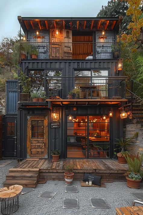 18 Gorgeous Shipping Container Homes You'll Love 6 Container House Community, Loft Container Homes, 2 Story Container House, Container Homes Ideas Design, Modern Shipping Container Homes, Container House Design Ideas, Shipping Container Tiny House, Sustainable Housing, Sustainable House Design