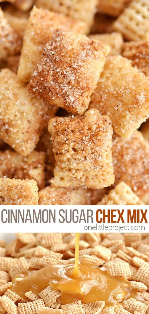 Chex Mix Recipes, Snack Mix Recipes, Chex Mix, Homemade Snacks, Snack Mix, Cinnamon Sugar, Snack Time, Holiday Baking, Sweet Snacks