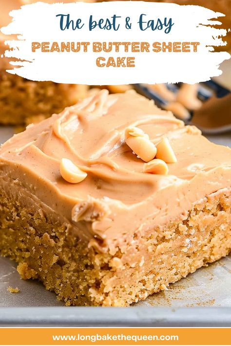 Peanut Butter Sheet Cake With Peanut Butter Icing, Peanut Butter Sheet Cake With Peanut Butter Frosting, Easy Peanut Butter Sheet Cake, Sheet Cake Icing, Peanut Butter Sheet Cake Recipe, Peanut Butter Texas Sheet Cake, Peanut Butter Cake Recipe, Banana Sheet Cakes, Peanut Butter Sheet Cake