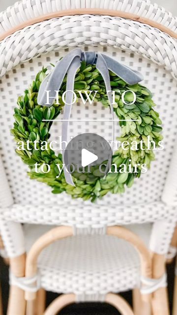 Erin on Instagram: "✨HOW TO tie your mini holiday wreaths to woven back chairs! I have tried several options and this by far is the easiest and most secure! I love these boxwood wreaths and they fit perfectly on the back! 

I hope this helps because I know it can be tricky to attach wreaths to these types of chairs, but it is worth it! I will link my supplies in my profile. Let me know if you have any questions! 

#holidaydecor #kitchendecor #miniwreath #ltkhome #ltkholiday #holidayseason #wreath #christmasdecor" Mini Wreaths On Chairs, Wreaths On Back Of Chairs, Wreath On Chair Back, Chair Wreaths, Types Of Chairs, Boxwood Wreaths, Cane Back Chairs, Small Wreaths, Boxwood Wreath