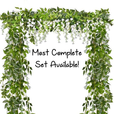 PRICES MAY VARY. CB Gypsy Wisteria Artificial Flower Garland, 10 Pcs total 60 ft Artificial Wisteria Vine Silk Hanging Flower for Home Garden Outdoor Ceremony Wedding Arch Floral Decor, baby shower, party and more. (White) Fake Wisteria, Wedding Arch Floral, Floral Party Decor, Artificial Flower Garland, Wisteria Wedding, Pergola Decorations, Ivy Flower, Wisteria Vine, Wedding Arches Outdoors