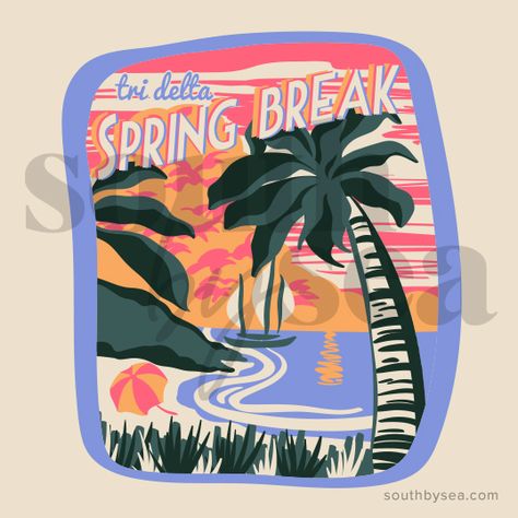 Tri Delta Shirts, Spring Break Outfits Beach, Sorority Socials, Delta Design, Sorority Banner, Delta Delta Delta, Custom Clothing Design, Sorority Shirt Designs, Bid Day Shirts