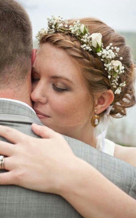 Wedding hair with flowers Wedding Hair With Flowers, Hair With Flowers, Bridal Flower Crown, Flower Crown Wedding, Wedding Hair Flowers, Lake Wedding, Bridal Crown, Wedding Crown, Wedding Wishes