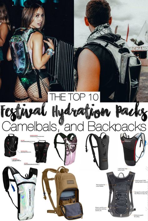 best festival backpacks hydration packs and camelbaks Rave Hydration Pack, Backpack Hacks, Backpacking Packing List, Backpacking Checklist, Water Backpack, Festival Backpack, Festival Must Haves, Lost Lands, Water Bladder