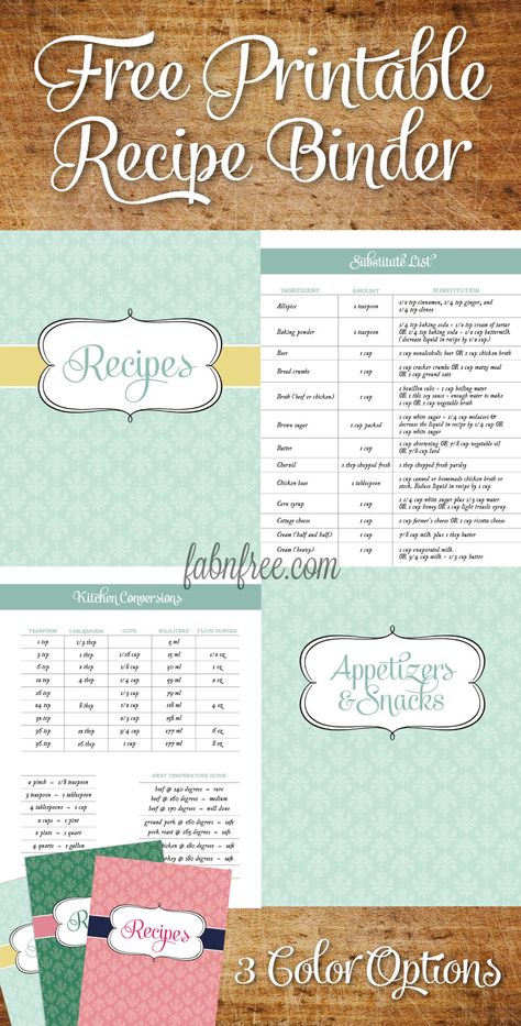 Recipe Binder Printables Free, Recipe Printables, Organizing Recipes, Recipe Binder Template, Recipe Binder Printables, Cookbook Organization, Diy Recipe Binder, Trash To Couture, Diy Cookbook