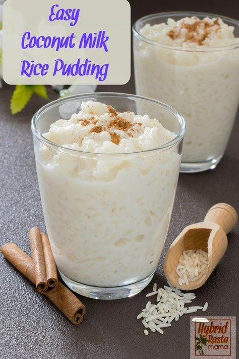 Easy recipes are my jam especially ones that that look like it took hours. This easy vegan coconut milk rice pudding is just that! An easy yet indulgent gluten free creation from HybridRastaMama.com Coconut Milk Rice Pudding, Coconut Milk Rice, Coconut Rice Pudding, Coconut Milk Recipes, Cream Soda, Coconut Recipes, Rice Pudding, Milk Recipes, World Recipes