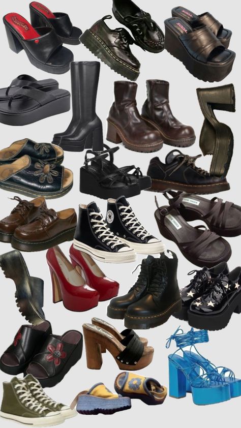 Shoes 2000s, 2000s Shoes, Dr Shoes, Funky Shoes, Aesthetic Shoes, Swag Shoes, Swaggy Outfits, Cute Everyday Outfits, Pretty Shoes