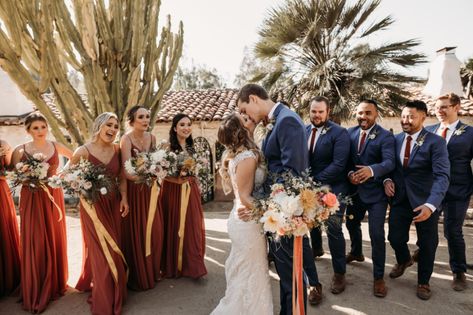 Bridal Party 101 | Responsibilities – Leo Carrillo Ranch Weddings Bridal Party Colours, Desert Wedding Colors, Fall Wedding Groomsmen, Copper Bridesmaid Dresses, Bridal Party Color Schemes, Navy Blue Wedding Theme, Bridal Parties Colors, Fall Wedding Bridesmaids, Fall Wedding Color Schemes