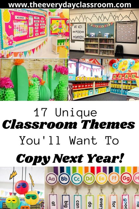 Themes For Kindergarten Classrooms, Prek Themes For The Year, Theme For Classroom Decorating, 4th Grade Classroom Themes Ideas, Pre K Room Themes, Themes For Classrooms Ideas, Unique Classroom Themes Preschool, Class Theme Ideas Classroom, Middle School Themes For The Year