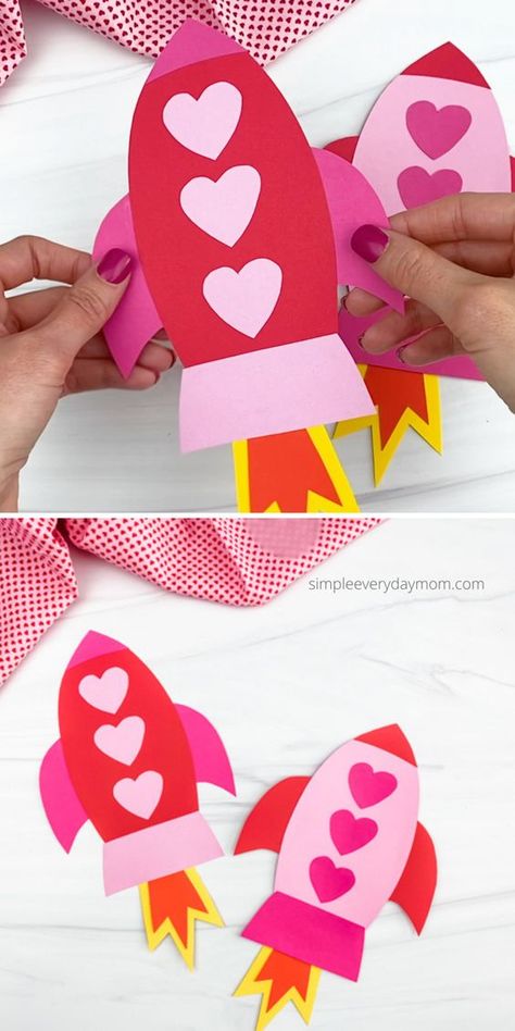 The Best Free Valentine Printables Roundup Rocket Valentine, Preschool Valentine Crafts, Valentine Art Projects, Activity For Preschoolers, February Crafts, Easy Valentine Crafts, Valentine Craft, Valentine's Day Crafts For Kids, Toddler Arts And Crafts