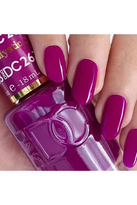 Dnd Gel Nail Polish, Magenta Nails, Dnd Gel Polish, Purple Nail Polish, Daisy Nails, Gel Polish Colors, Colorful Nail Designs, Nail Accessories, Nail Polish Colors