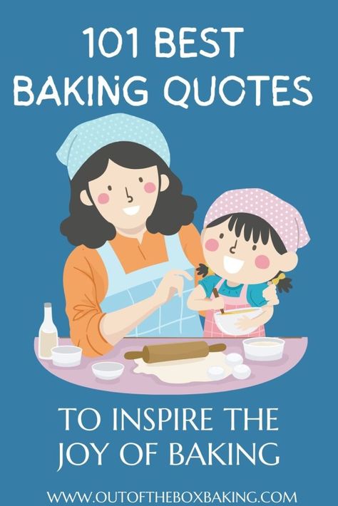 Enjoy 101 one general (and often humorous) quotes about baking, guaranteed to inspire you to bake. Feel free to share these with your friends who love to bake! The post 101 Best Baking Quotes to Inspire the Joy of Baking appeared first on Out of the Box Baking. Recipe Of Love Quote, Bakers Quotes Inspiration, Love Baking Quotes, Cute Baking Quotes, Icing On The Cake Quotes, Baking Bread Quotes Funny, Bakery Sayings Quotes, Baking Bread Quotes, Christmas Baking Quotes Funny