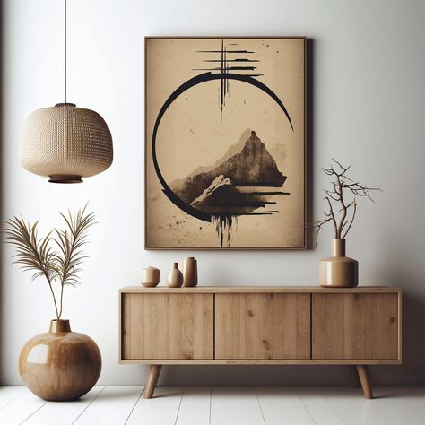 "Japanese Wall Art Decor Print, Beige Modern Abstract Minimalist Japandi Zen Poster, Gift Idea, Home Decor, Livingroom Decor, Above Bed Art Bring a calming and minimalist touch to your walls with the Large Zen Japandi Wall Art. This digital download is perfect for canvas print and features a neutral Japanese design that blends seamlessly with any interior decor styles, such as Scandinavian, Boho, or Asian aesthetics. The artwork is an ideal choice for decorating your living room or hanging above the bed. This Japanese wall art boasts modern Wabi Sabi aesthetic room decor, which adds a unique and authentic feeling to the space. Highlights: - Minimalist and neutral Japandi art that blends with any interior decor style - Large digital download canvas print (300dpi) - Ideal for decorating livi Japandi Painting Ideas, Calm Wall Art, Japanese Style Home Decor, Asian Zen Living Room, Minimalist Boho Decor, Japandi Art Wall, Asian Minimalist Home, Wabi Sabi Artwork, Asian Decor Ideas