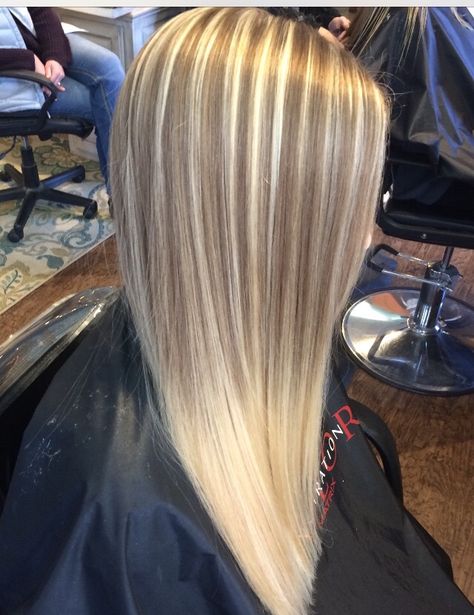 Medium Highlighted Hair Blonde, Stripy Highlights Blondes, Stripey Hair Blonde Highlights, Blonde Hair Dye Ideas, Blonde Hair Straight, Dirty Blonde Hair With Highlights, 2000 Hair, Beach Blonde Hair, Blonde Hair Goals