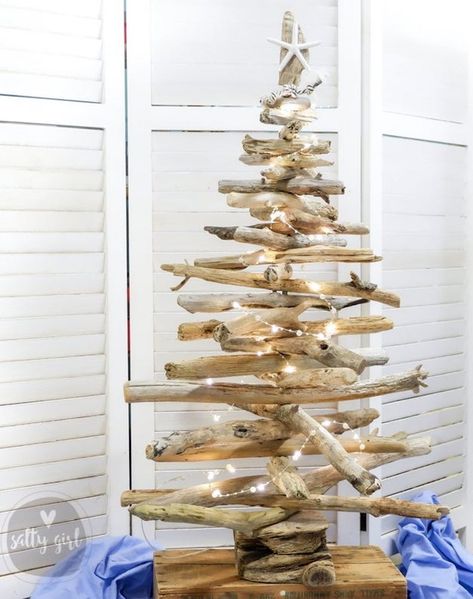 Seaside Christmas, Beach Christmas Trees, Driftwood Christmas, Seaside Holiday, Beach Christmas Decorations, Driftwood Christmas Tree, Beach Christmas Ornaments, Christmas Tree Kit, Coastal Christmas Tree