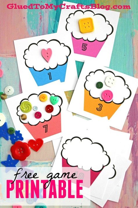 Printable Math Games, Counting Games, Early Learning Activities, Kid Craft, Counting Activities, Number Recognition, Free Preschool, Busy Bags, Book Character