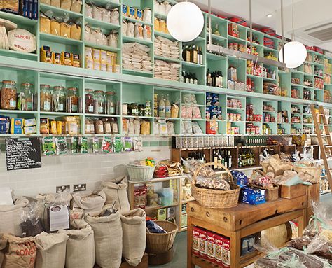 Lina stores branding & packaging by Here Design store design branding Lina Stores, Barn Cafe, Old General Stores, Grocery Store Design, Food Retail, Old Country Stores, Store Interiors, Farm Shop, Retail Store Design