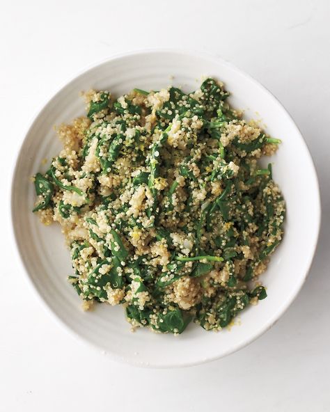 Quinoa-and-Spinach Pilaf Quinoa Pilaf, Quinoa Spinach, Pilaf Recipes, Spinach Recipes, Quinoa Recipes, Quick Cooking, Side Dish Recipes, Martha Stewart, Quinoa