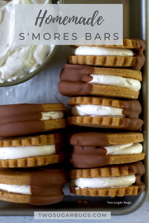 Smores Marshmallows, Homemade Smores, Marshmallow Meringue, Smores Bars, S Mores Bars, S Mores Cookies, Smore Recipes, Homemade Marshmallow, Camping Products