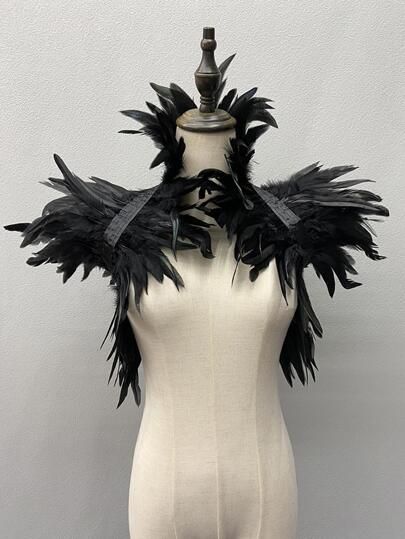 Hot Villain, Feather Scarf, Feather Cape, Feather Jacket, Luxury Scarves, White Scarves, Satin Ribbons, Black Halloween, Women Shawl