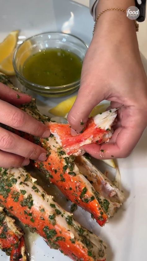 Grilled King Crab Legs with Caesar Butter | butter, recipe, King crab, Brachyura | King crab legs doused in CAESAR BUTTER and grilled 🔥🔥🔥 We aren't woooorthy 🤤 Get the recipe: https://foodtv.com/4425Sxy | By Food Network Caesar Butter, King Crab Legs Recipe, Crab Legs Recipe, Baked Crab, Seafood Dish Recipes, Crab Dishes, King Crab Legs, Delicious Seafood Recipes, Soul Food Dinner