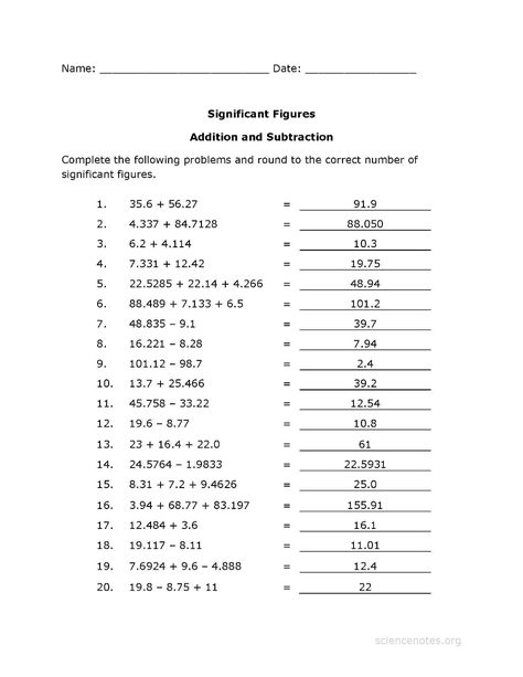 Scientific Notation Worksheet, Significant Figures, Character Worksheets, Addition Practice, Chemistry Worksheets, 7th Grade Science, Geometry Worksheets, Scientific Notation, Special Needs Students