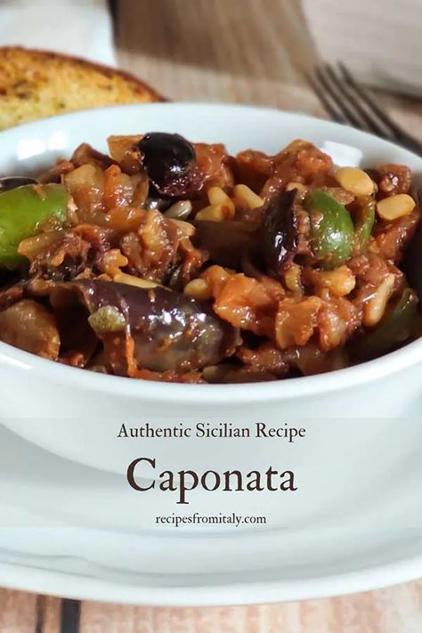 Capanota Recipe, Aubergine Recipe Healthy, Mediterranean Recipes Appetizers, Ciambotta Recipe, Sicilian Recipes Authentic, Calabrese Recipes, Sicilian Caponata Recipe, Sicilian Caponata, Calabrian Peppers