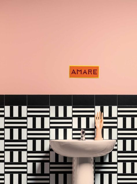 Graphic Tiles, Nathalie Du Pasquier, Milk Shop, Memphis Design, Batumi, Italian Tiles, Tiny Spaces, How To Make Paint, Italian Ceramics