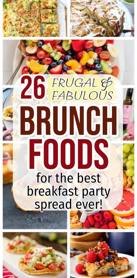 26 frugal and fabulous brunch foods for the best breakfast party spread ever from Best Brunch EVER - 57 Yummy Food Recipes and Aesthetic Setup Ideas For The Perfect Spread American Fries Breakfast, Brunch For 20 People, December Brunch Ideas, Christmas Brunch Vegetarian, Classic Brunch Foods, What To Serve At A Brunch, Pancake Brunch Ideas, Brunch Sides Dishes Easy, Appetizers For Brunch