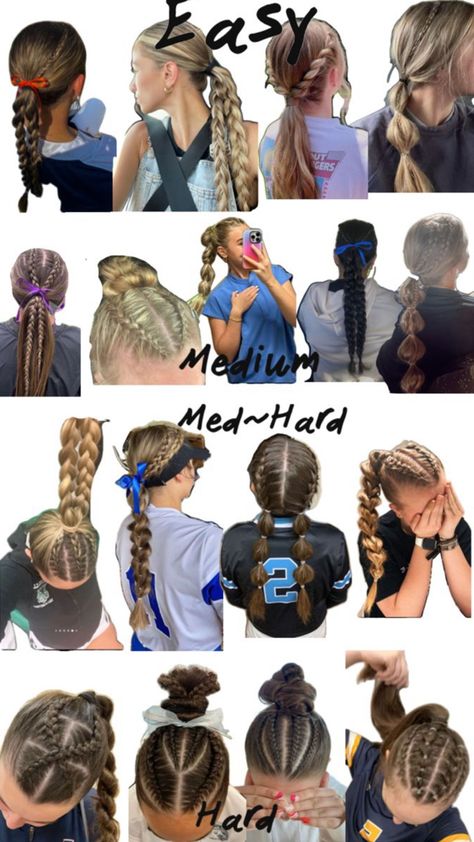 Cute Volleyball Hairstyles, Cute Sporty Hairstyles, Soccer Hairstyles, Soccer Hair, Track Hairstyles, Preppy Hairstyles, Basketball Hairstyles, Hairstyle Examples, Easy Hairstyles For Thick Hair