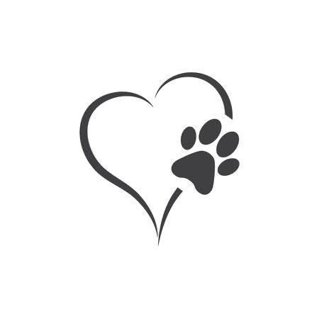 Heart With Paw Print Tattoo, Puppy Prints Tattoo, Paw Print Tattoo Design, Dog Paw Logo, Paw Print Outline, Cat Paw Print Tattoo, Portrait Quilts, Tiny Paw Print, Paw Wallpaper