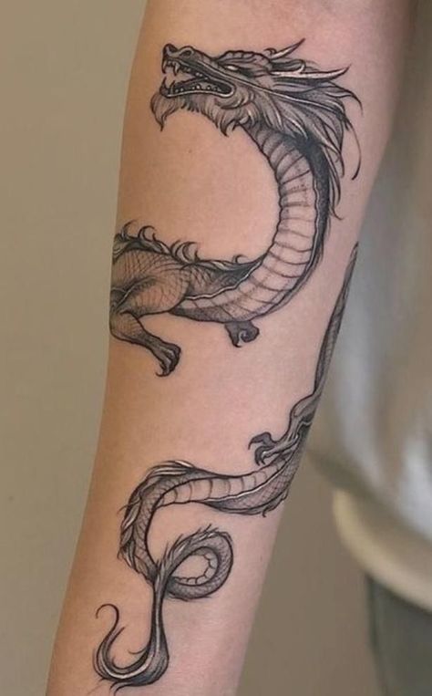 Dragon Tattoo Leg, Dragon Tattoo Arm, Dragon Tattoo Ideas, Around Arm Tattoo, Dragon Tattoos For Men, Wrap Around Tattoo, Tattoo Artist Tattoo, Tattoo Ideas Unique, Tattoo Design Tattoo